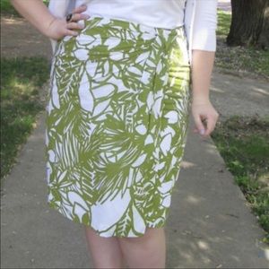LANE BRYANT Green/White Design Wrap Skirt Sz 26